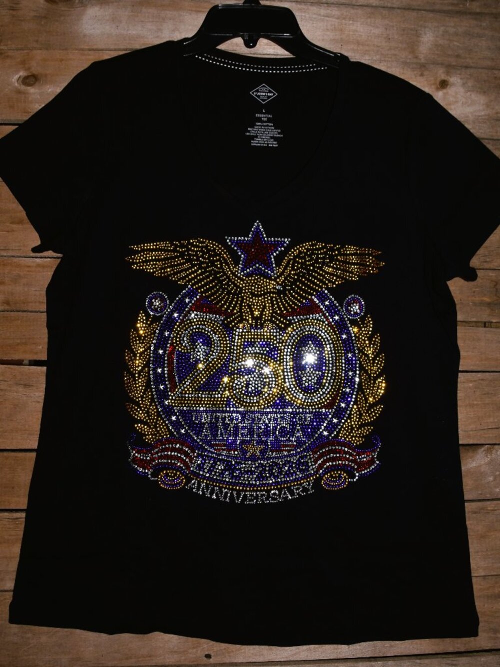America's 250th Birthday 4th of July rhinestone shirt size XS S M L XL XXL 1X 2…